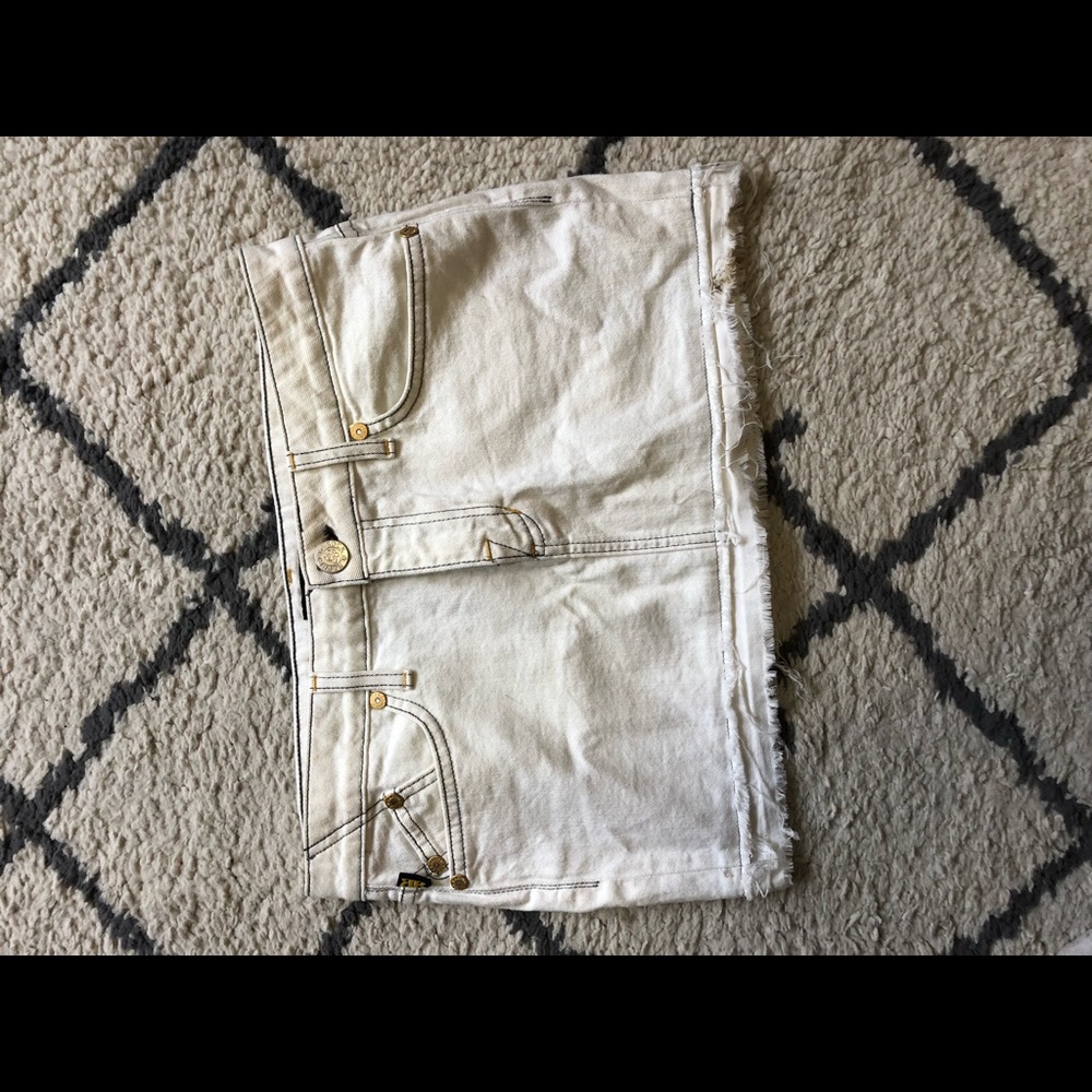 White Jean Skirt